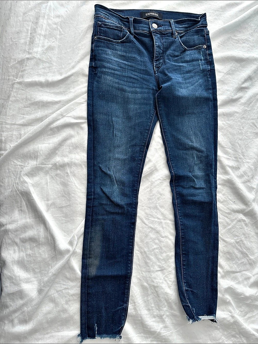 Express Mid Rise Ankle Legging Jeans Skinny Blue Waist 6L/6L